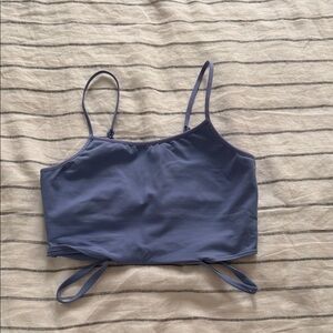 ALO Yoga Lavender Blue Strappy Cropped Sports Bra